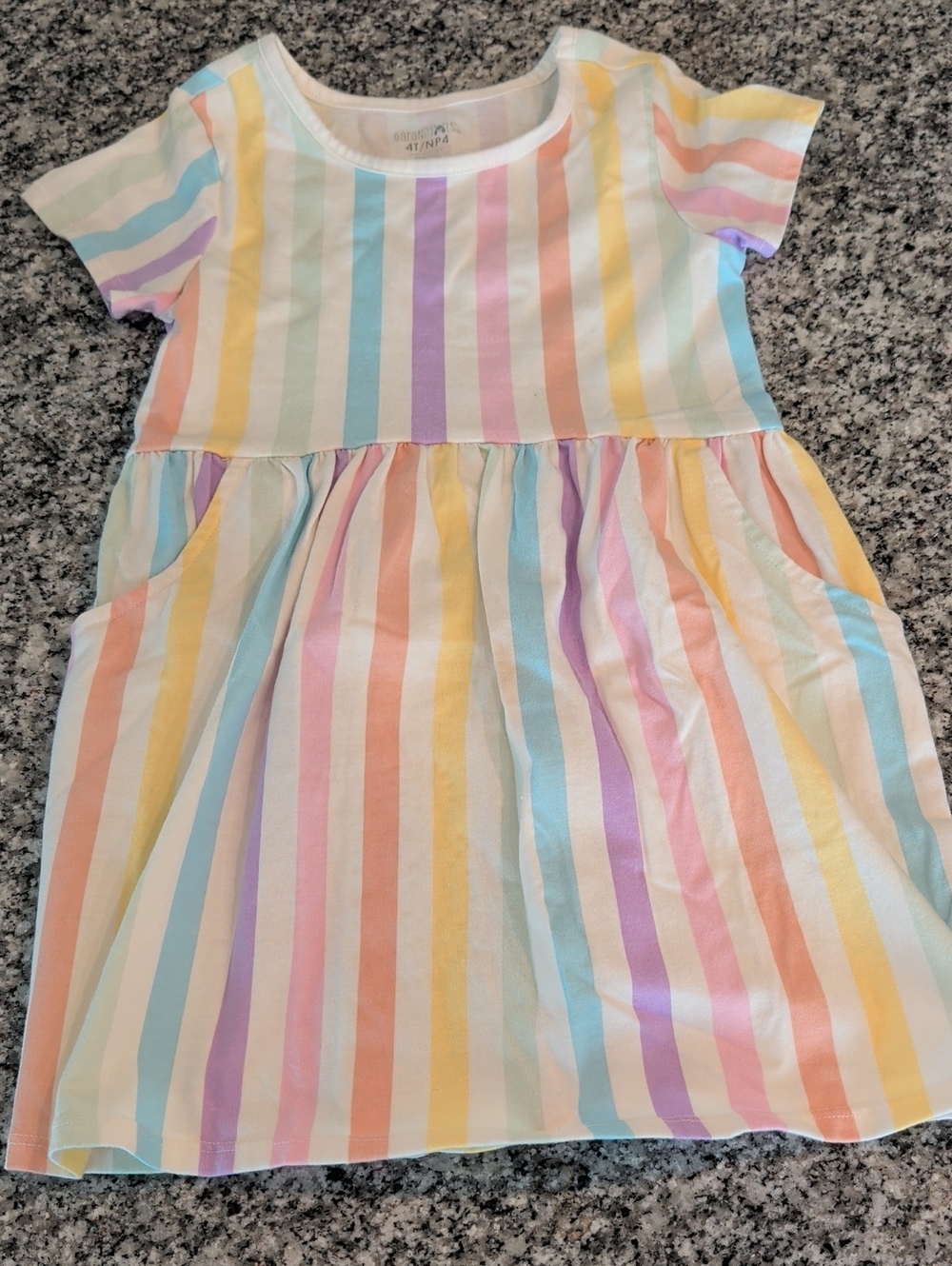 Garanimals Pastel Rainbow Stripe Short Sleeve Dress